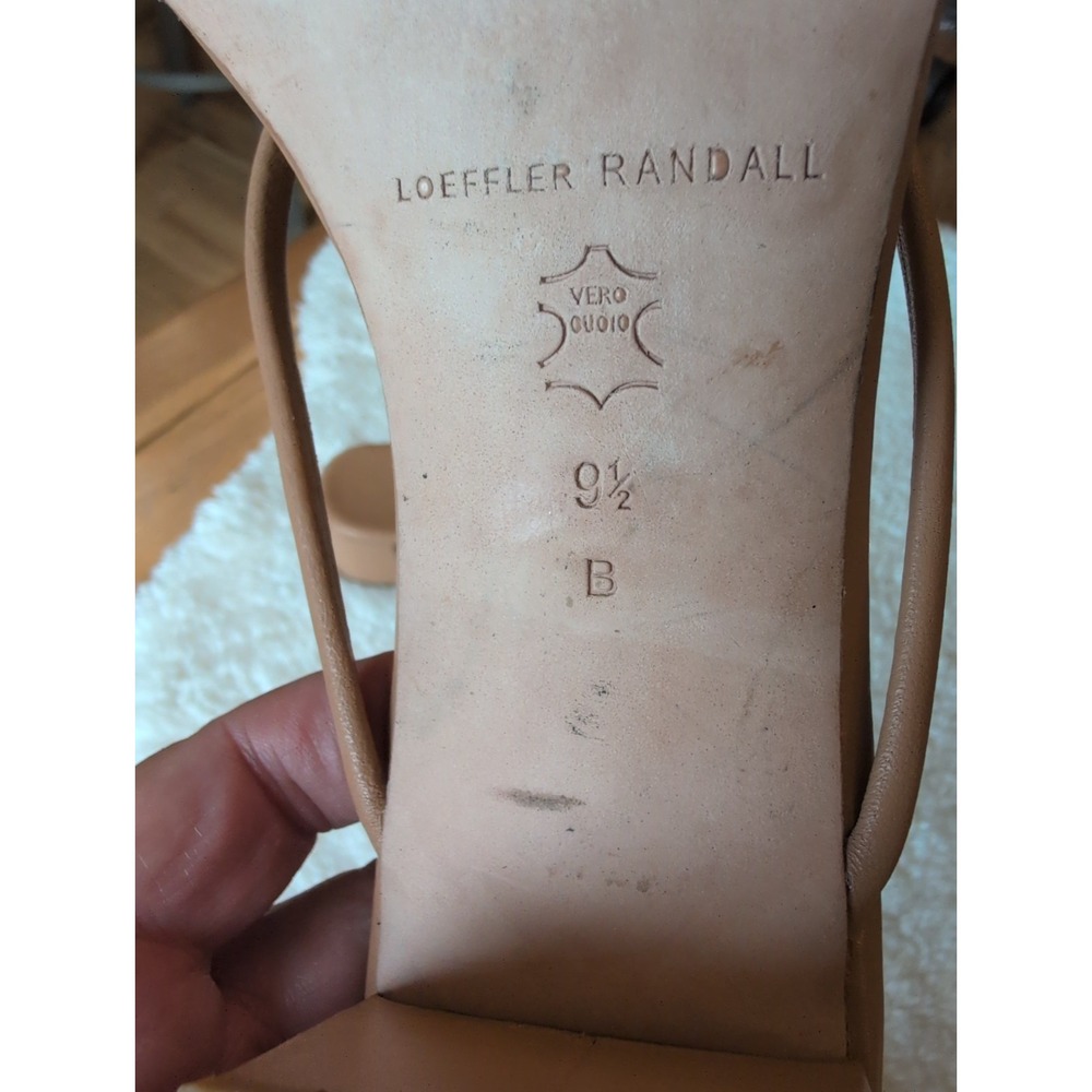 LOEFFLER RANDALL Odessa Leather Thong Sandal Low 1.9" Heel TAN Sz 9.5B Msrp $295 - Picture 5 of 6